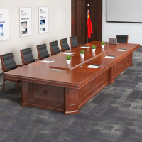 油漆会议桌贴实木皮长桌公司接待培训桌大型洽谈桌椅组合