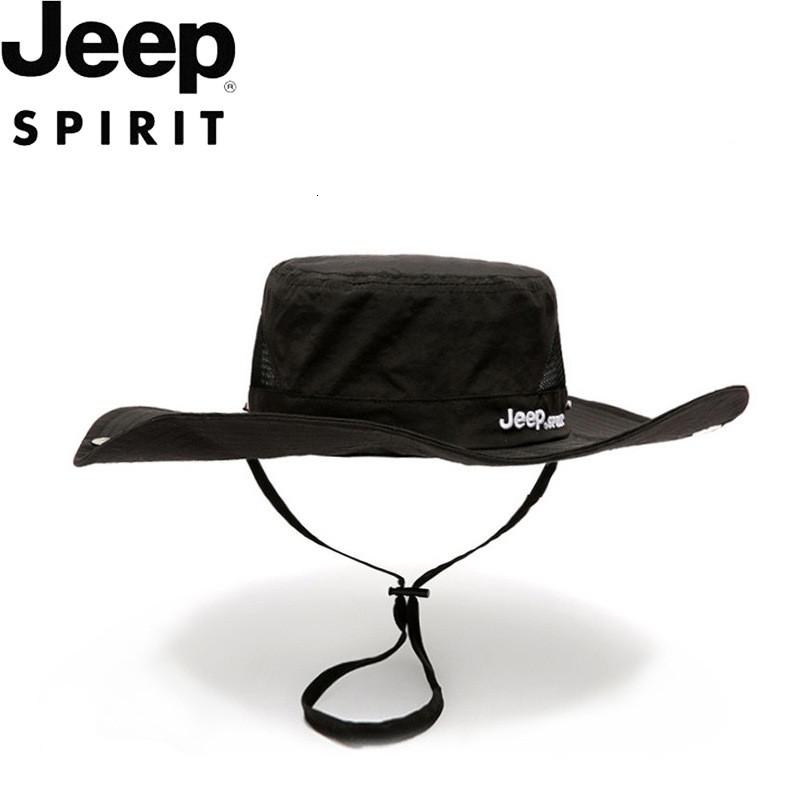 JEEP 吉普 大帽檐遮阳帽 网眼透气帽子 渔夫帽 盆帽