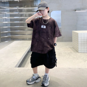 儿童装男童夏装套装2026新款男孩夏季夏款运动短袖大童薄款酷帅潮
