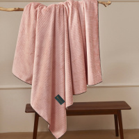简约牛奶绒毛毯色织提花休闲毯子沙发盖毯办公室午睡空调毯四季款