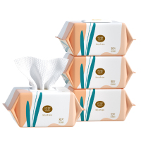 织梦 [贼大包] 80抽新生儿抽取式湿纸巾贼大包加大加厚家庭装母婴可用湿巾 4包箱装