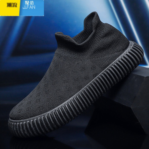 聚范一脚蹬男鞋懒人秋季透气飞织袜子网面休闲板鞋布鞋男运动网鞋