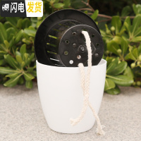 三维工匠懒人花盆自动吸水花盆绿萝用懒人盆特大水培自吸盆塑料吸水盆 白色(绳+篮子) m5[中号5个]花盆容器