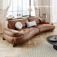 虔度大容量三人位转角沙发简约北欧风格头层牛皮耐用舒适高性价比选择