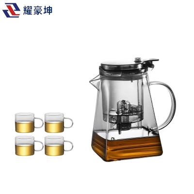 耀豪坤 飘逸壶方公壶+四个茶杯1000ML/套