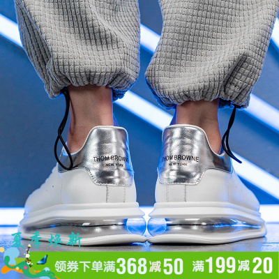 彼特国际轻奢品牌增高休闲鞋男鞋2021新款时尚潮鞋男士夏季透气百搭韩版气垫小白鞋青年运动麦大昆防滑耐磨板鞋子男