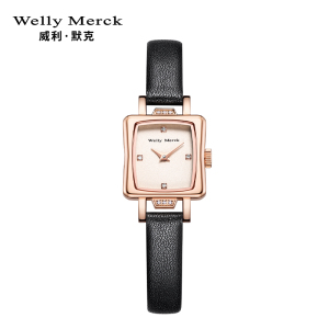 welly merck威利默克女生手表时尚防水新款方形小巧女士腕表正品石英学生女表WM087L
