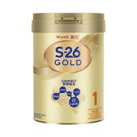 原装进口爱尔兰港版香港惠氏(Wyeth) S-26金装HMO婴幼儿儿童牛奶奶粉1段(0-6个月) 900g