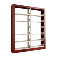 臻远ZY4072627 钢制书架红色资料架 单面6层一列二组 1900*300*2000mm