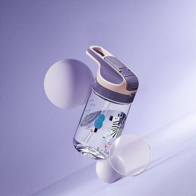 babycare儿童水杯直饮杯运动鸭嘴杯防摔宝宝外出携带喝水吸管杯子240ml-珀尔里粉
