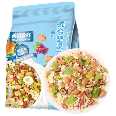 美粥食客 混合坚果燕麦片500g袋装 营养早餐即食冲饮酸奶水果果粒代餐粥饱腹速食懒人食品