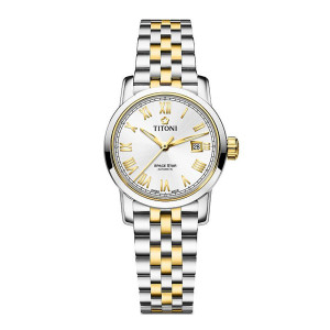 梅花瑞士手表天星系列机械女士腕表全自动机芯女表送女友 23538SY-561