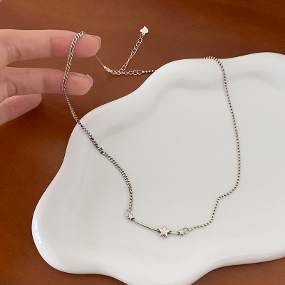 s925纯银复古五角星项链饰品女高级感毛衣链轻奢小众设计银饰送女朋友老婆情人节七夕生日礼物