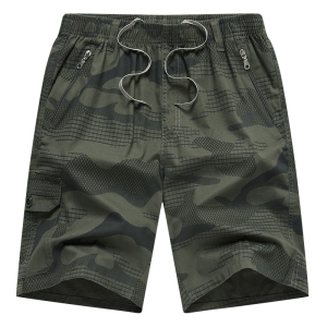 渔人船长男士迷彩印花短裤运动休闲五分裤中裤跑步裤