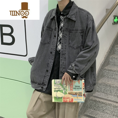YANXU牛仔外套男秋季新款韩版潮流百搭感潮牌港风痞帅工装夹克男生