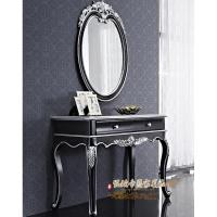 欧式梳妆台 黑色 实木花梳妆台 新古典化妆台 时尚梳妆桌梳妆镜