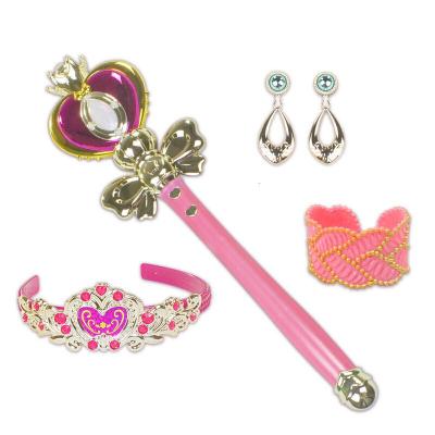 欧锐冰雪奇缘美少女战士装扮玩具套装巴啦啦小魔仙手杖发光音乐魔法棒耳环手提包饰品儿童过家家玩具2062魔法棒套装