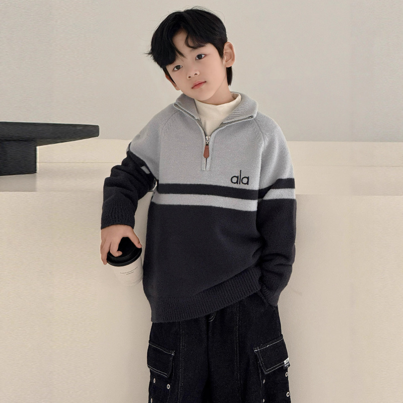 男童秋冬款毛衣高领儿童冬季针织衫新款大童装冬装加厚线衣潮