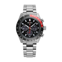 SEIKO精工三眼熊猫系列太阳能夜光防水男士石英表SSC915P1