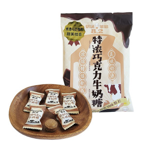 UHA悠哈特浓牛奶糖草莓味椰子味清凉味巧克力味袋装120g结婚喜糖
