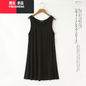 YIBUSHENG2023季韩版莫代尔睡裙大码无袖连衣裙女孕妇裙宽松中长款大摆裙