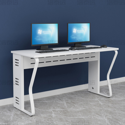 洛泰远 钢架电脑桌培训桌机房电脑桌学习桌课桌 双人位N款