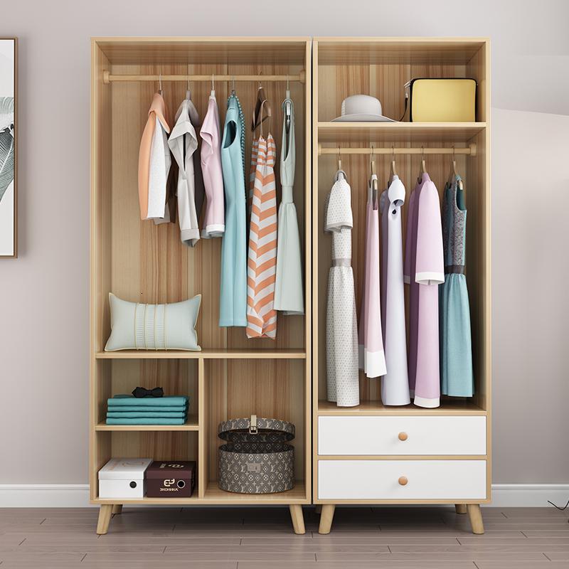 两衣柜收纳柜子现代简约宿舍简易出租房用单实木小型衣橱
