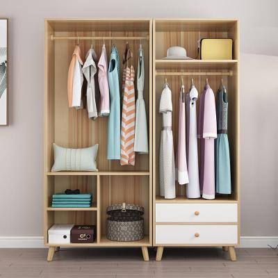 两衣柜收纳柜子现代简约宿舍简易出租房用单实木小型衣橱