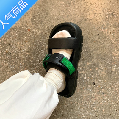 SUNTEK网红拖鞋女2023夏新款ins时尚百搭厚底运动凉鞋可外穿防滑沙滩鞋