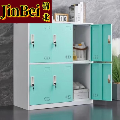 锦北物柜多门更衣柜带锁工具柜教室学生书包柜多格子收纳柜 草绿六门