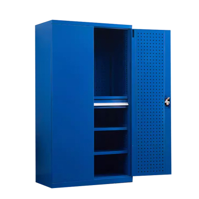 阿拉贡重型工具柜加厚物件工具储物柜工厂铁皮柜汽修厂零件收纳柜蓝色四层一抽带挂板