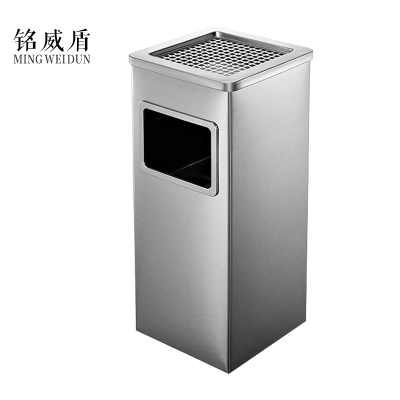 铭威盾不锈钢圆形大号商用垃圾桶立式烟灰桶电梯口高档户外方型不锈钢