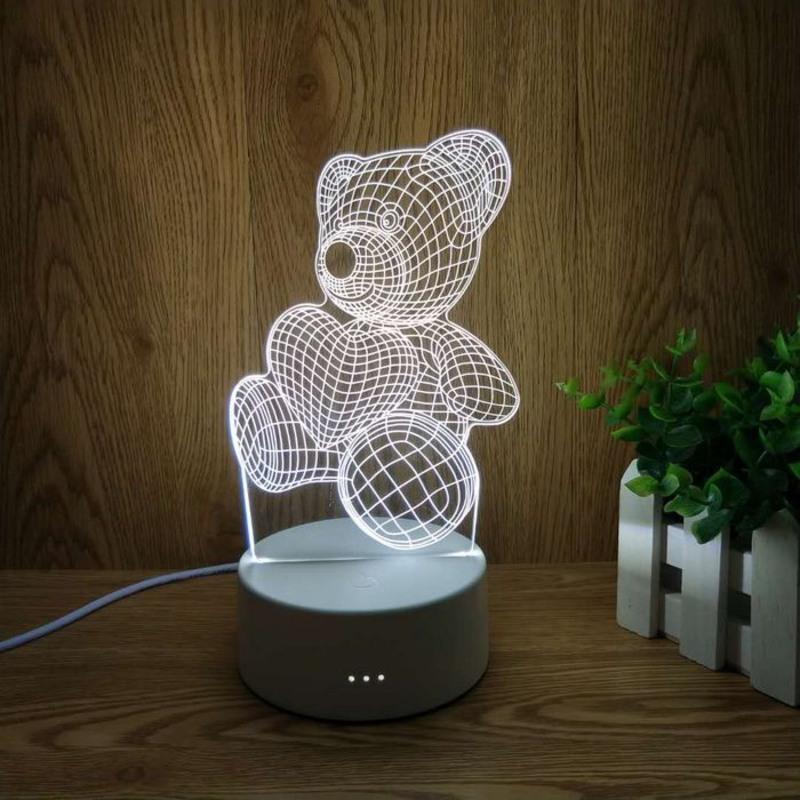 3d小夜灯卷毛狗宇航员diy创意可爱儿童房台灯女朋友闺蜜生日礼物 三色