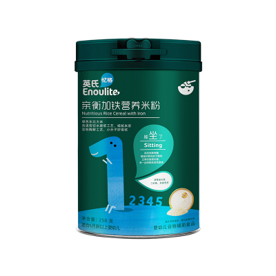 英氏（Enoulite）婴幼儿营养米粉（亲衡加铁）258g/罐1阶能坐了宝宝米糊谷物辅食6个月不添加白糖乳粉