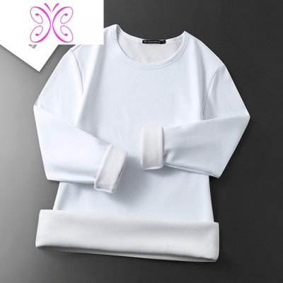 YUANSU加绒加厚保暖男士打底衫秋冬季长袖圆领t恤棉内搭上衣服卫衣男毛衣