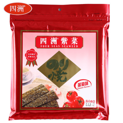 四洲紫菜18g/袋（每袋24小包）番茄味（其它口味）袋装即食海苔类休闲零食