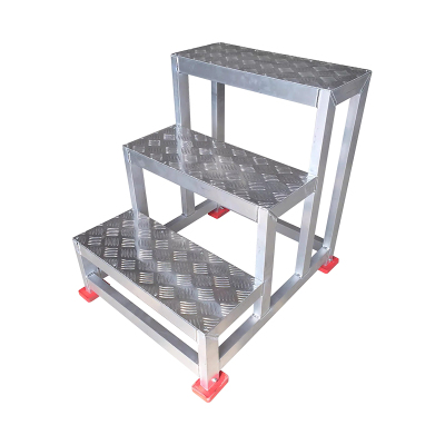 臻远ZY-T82 铝合金踏台移动平台楼梯工业踏步梯台阶 3步高750 载重300kg