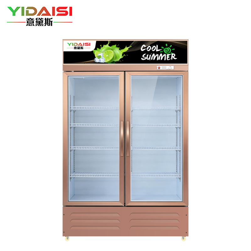 意黛斯展示柜冷藏饮料柜商用冰箱立式保鲜柜便利店超市冰柜啤酒冷饮柜 双门高端款YDS-JSG-1200S