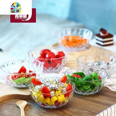 微波炉玻璃沙拉碗水果家用单个网红学生泡面碗创意耐热汤碗 FENGHOU 6只沙拉玻璃碗