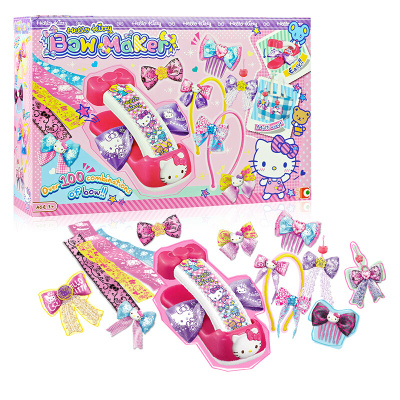 瑞华行HelloKitty凯蒂猫过家家玩具生日厨房手工制作DIY医护仿真套装KT百变蝴蝶结机097