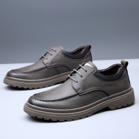 202新款5男士皮鞋软底软皮休闲鞋子秋季黑色英伦商务工作时尚男鞋