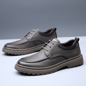 202新款5男士皮鞋软底软皮休闲鞋子秋季黑色英伦商务工作时尚男鞋