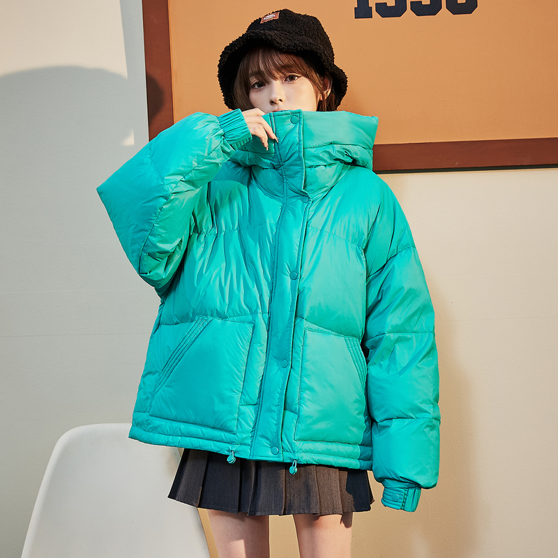 [2.5折价198元]唐狮冬装新款羽绒服女连帽短款时尚厚外套保暖百搭面包服潮流
