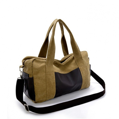 新款包包大容量旅行袋男士帆布单肩包休闲横版手提包出差行李包斜挎包-定制绿色绿色