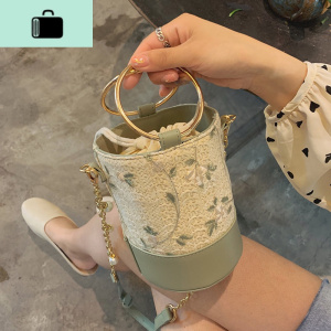 百搭mini水桶腰包包小清新女减龄森女生珍珠仙气斜挎包2020年新款NEW LAKE女斜挎包