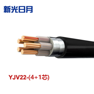 新光日月 交联聚乙烯绝缘铠装电力电缆YJV22（4+1芯）25平方/每米