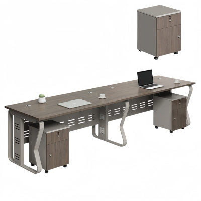 悦兴诚洽谈桌 并排双人位含柜240cm套