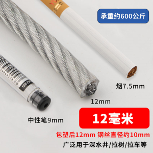 迅众 10米起拍白色透明钢丝绳镀锌钢丝绳包塑细软大棚百香果猕猴桃葡萄架晾衣绳
