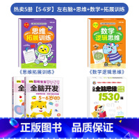 ★热卖5册[5-6岁]左右脑+思维+数学+拓展训练 [正版]儿童左右脑开发训练全脑益智逻辑思维书连线迷宫数学游戏书2-3