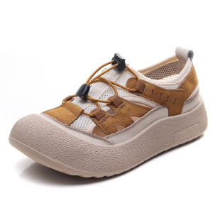 真皮平底凉鞋女2025新款夏季溯溪鞋软底网鞋透气网面运动休闲鞋子